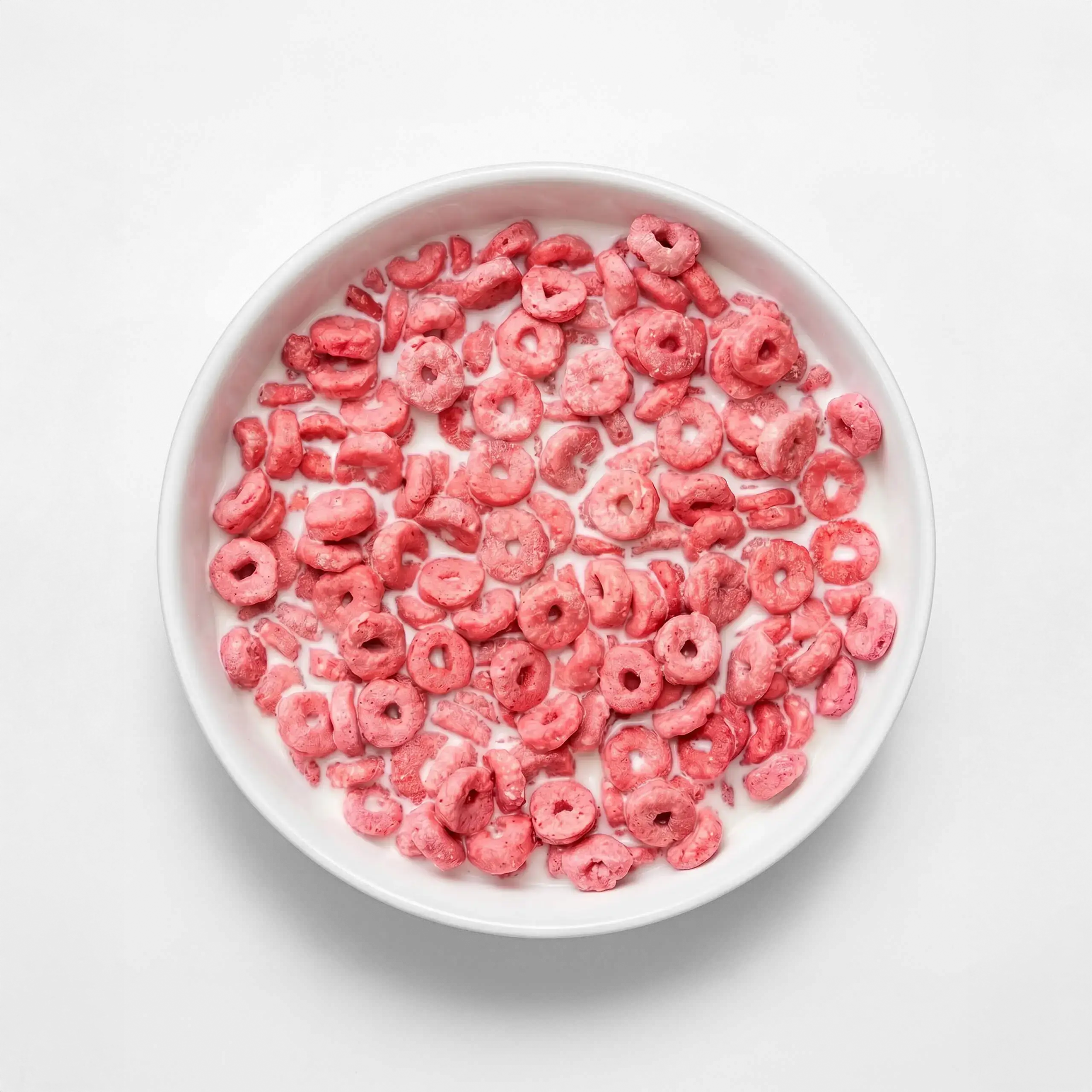 A bowl of Three Wishes Strawberry cereal